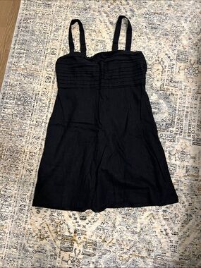Abercrombie & Fitch Black Sleeveless A-line Dress with Pleated Bodice